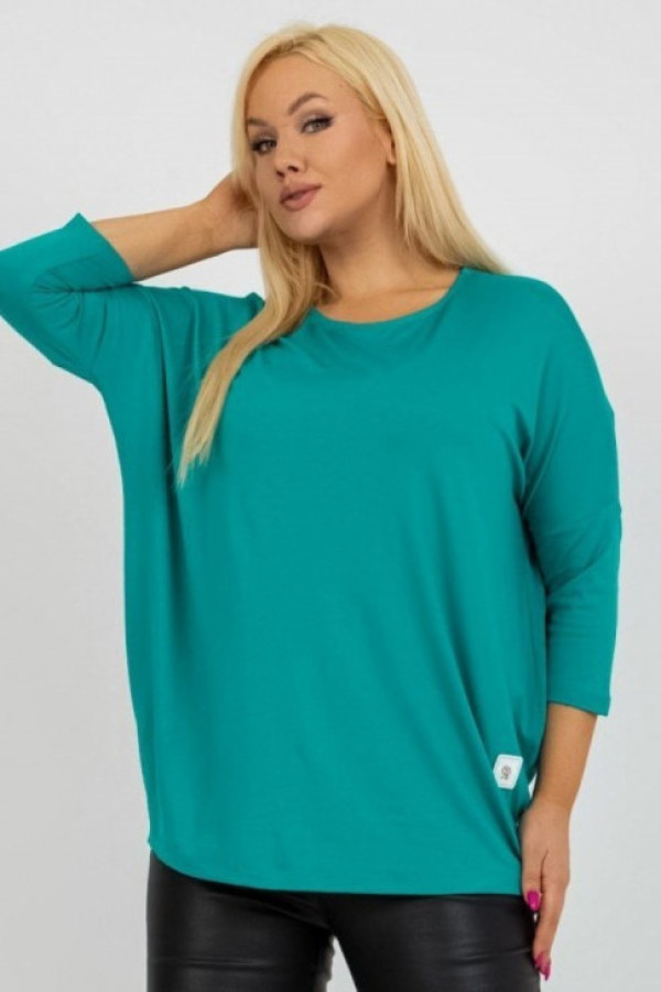 Bluzka damska plus size w kolorze turkusowym luźna oversize charo