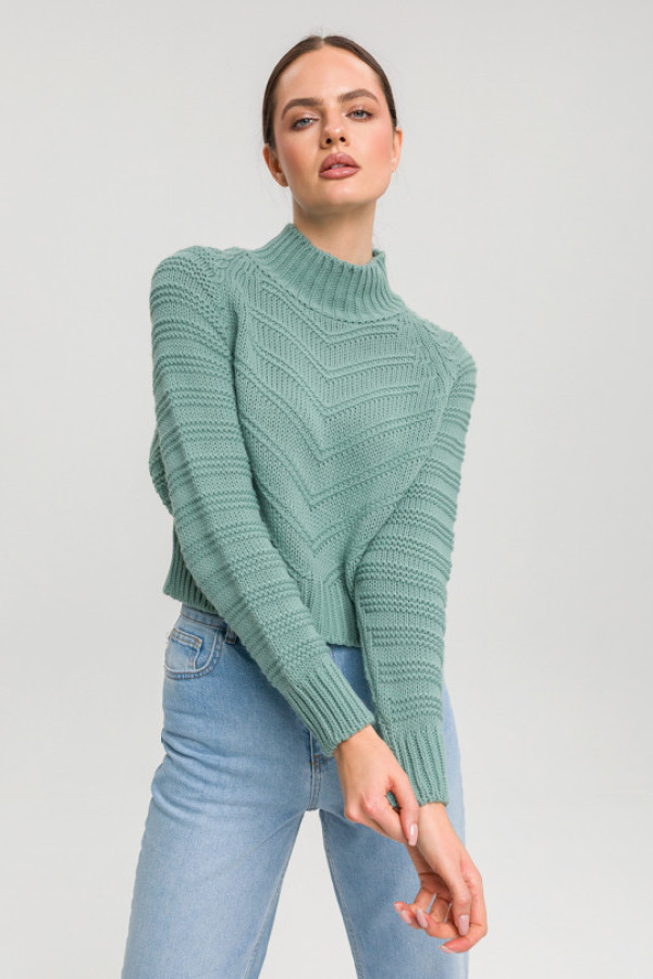 Azu - sweter ze stójką - morski