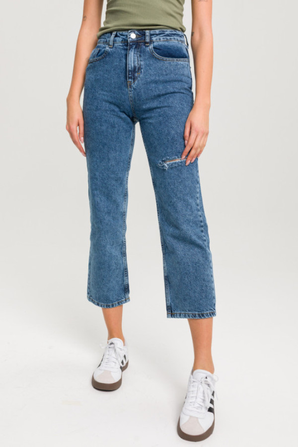 Jeansy damskie 7962 – proste z wysokim stanem