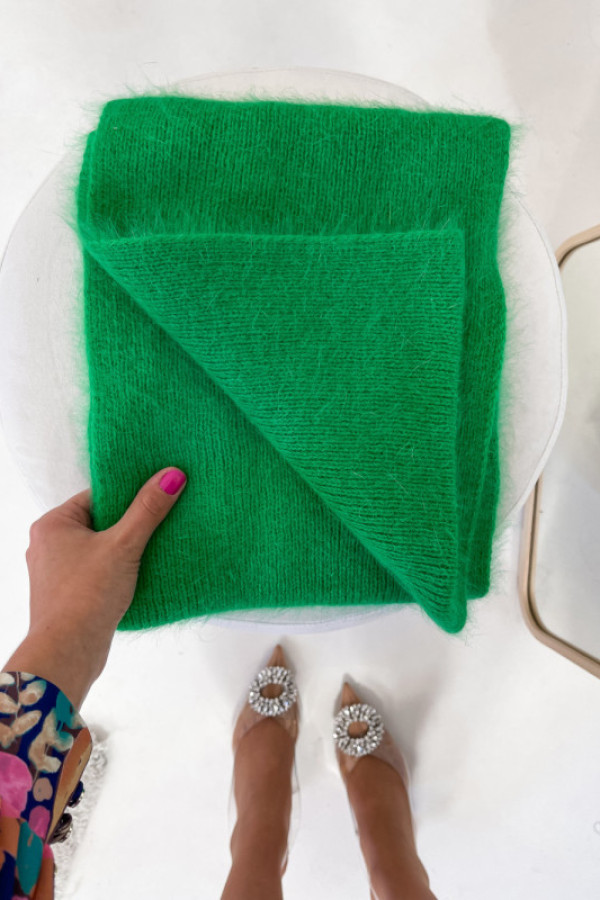 Szalik star angora zielony