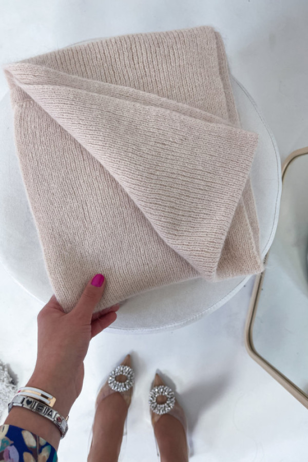 Szalik star angora beżowy