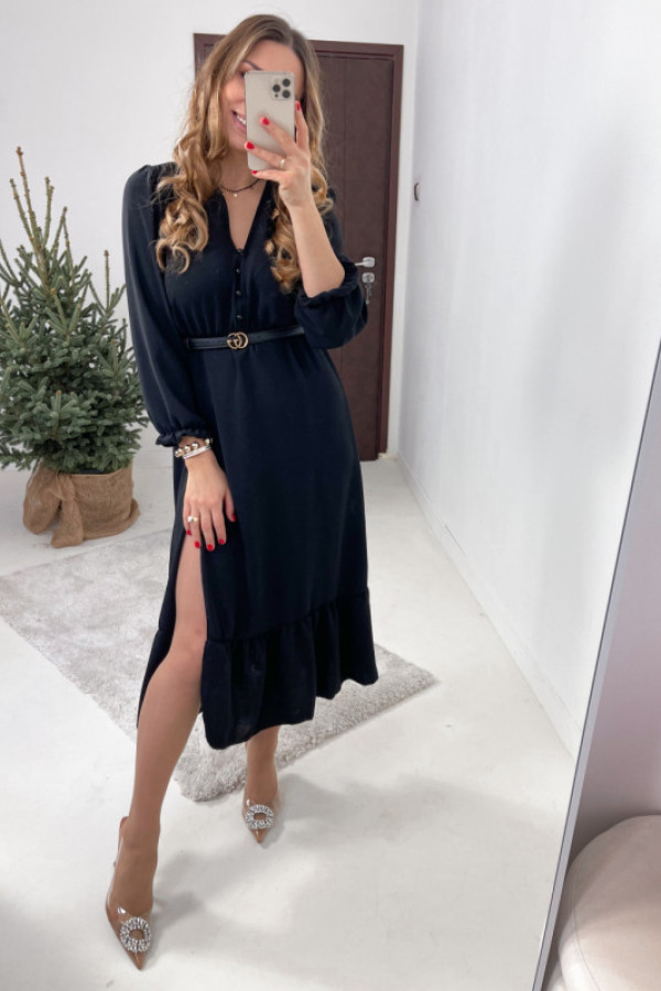 Sukienka naria midi gładka czarna