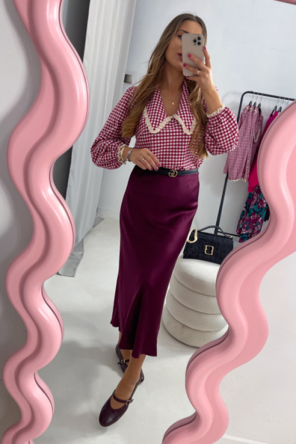 Spódnica satynowa mia burgund