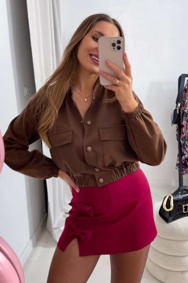 Kurtka bomberka luna czekoladowa