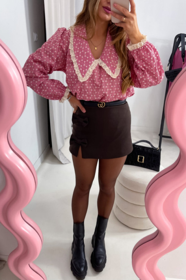 Spódnico- spodenki lana czekoladowe