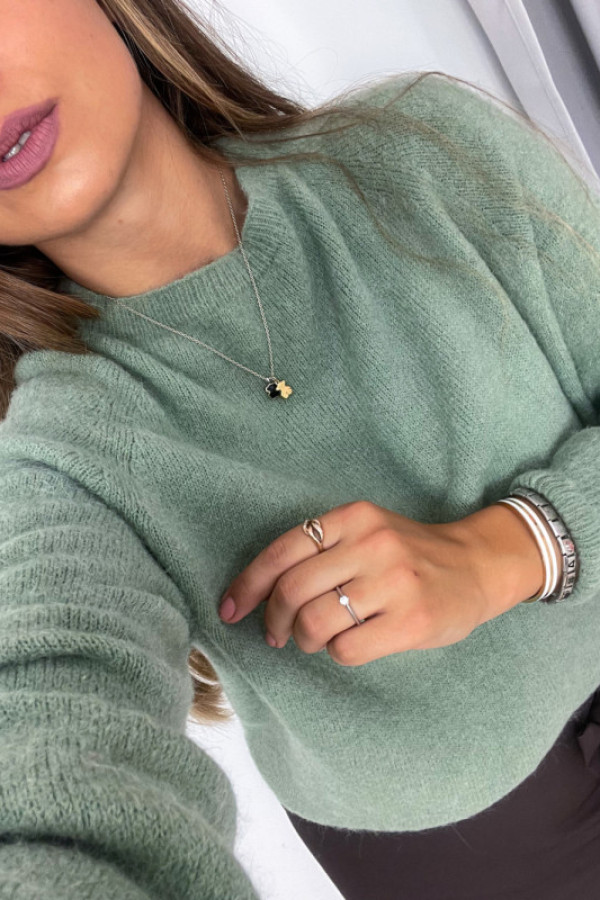 Sweterek baby alpaka pistacja