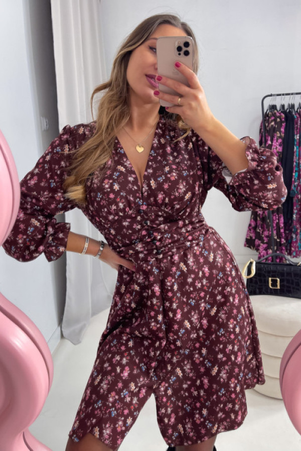 Sukienka kate czekoladowa w kwiaty