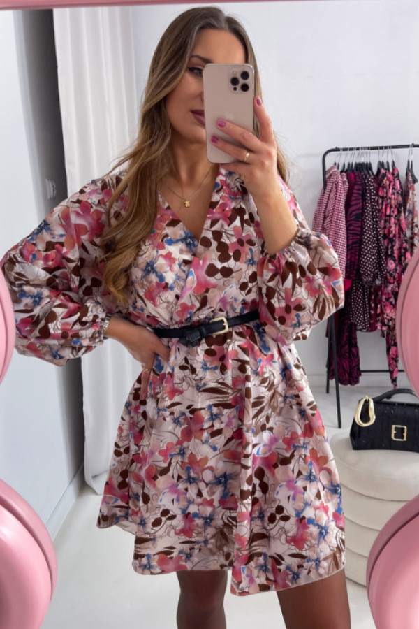 Sukienka zita beżowa w kwiaty