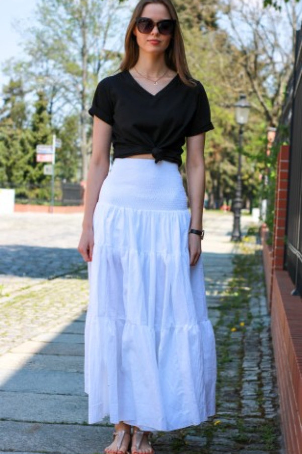 Spódnica boho biała maxi sara