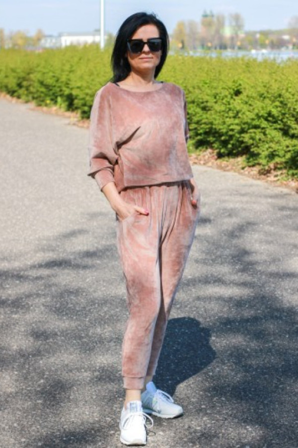 Dres welurowy damski kolor beż wioleta