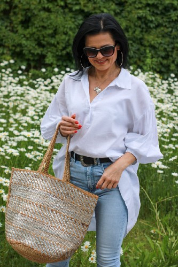 Koszula oversize biała marina