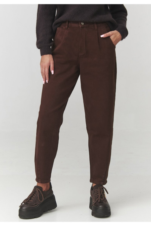 Spodnie jeansowe brązowe c27