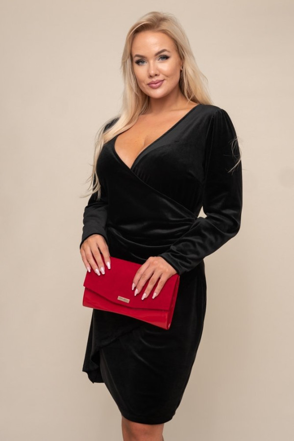 Czarna sukienka welurowa senso