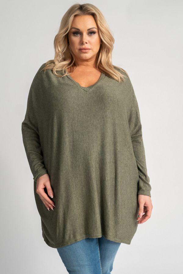 Oliwkowy sweter oversize nelvi