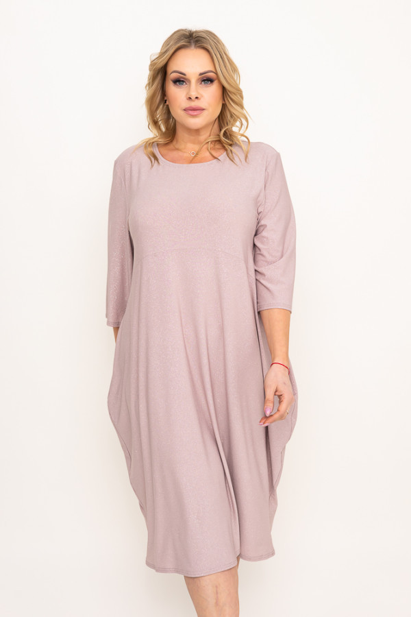 Jasnobeżowa sukienka brokatowa revin