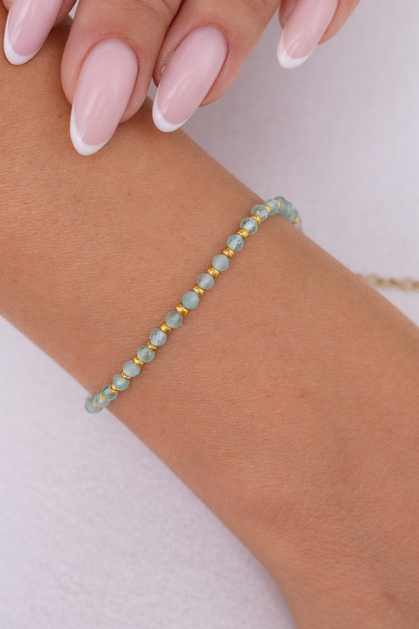 Morska bransoletka stalowa z koralikami livin