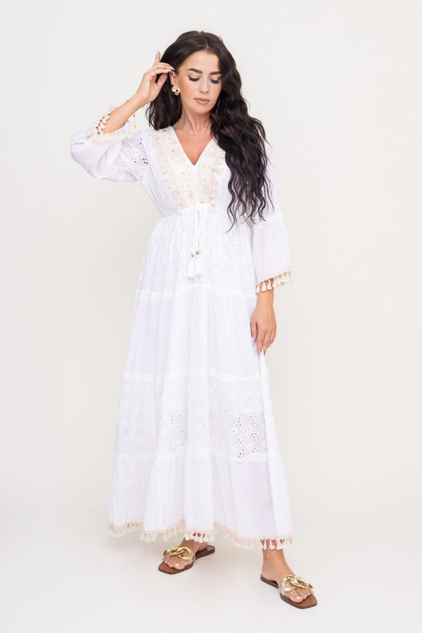 Biała sukienka koronkowa jazlin