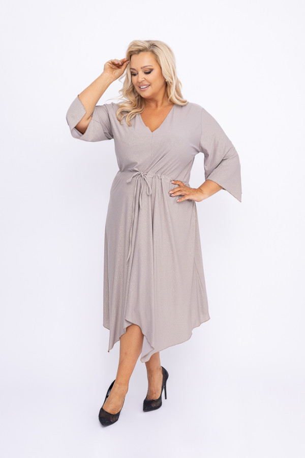 Beżowa sukienka brokatowa kenzi