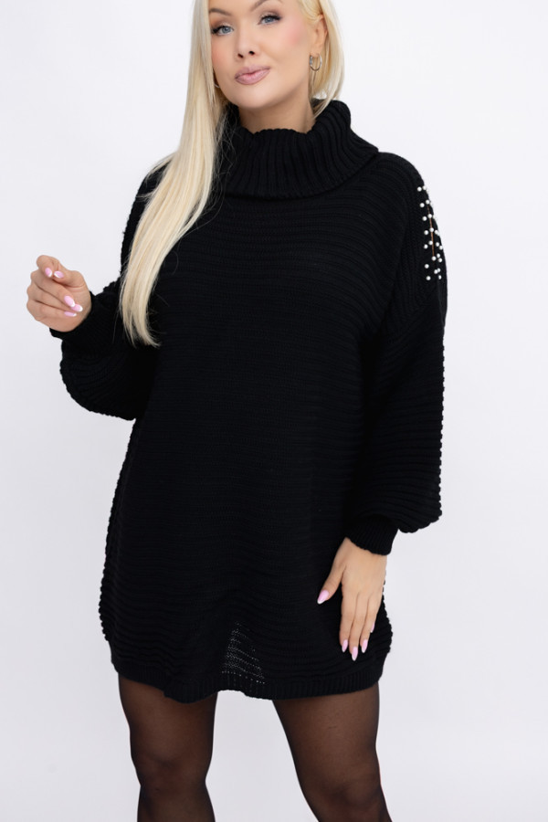 Czarna tunika sweterkowa markozia