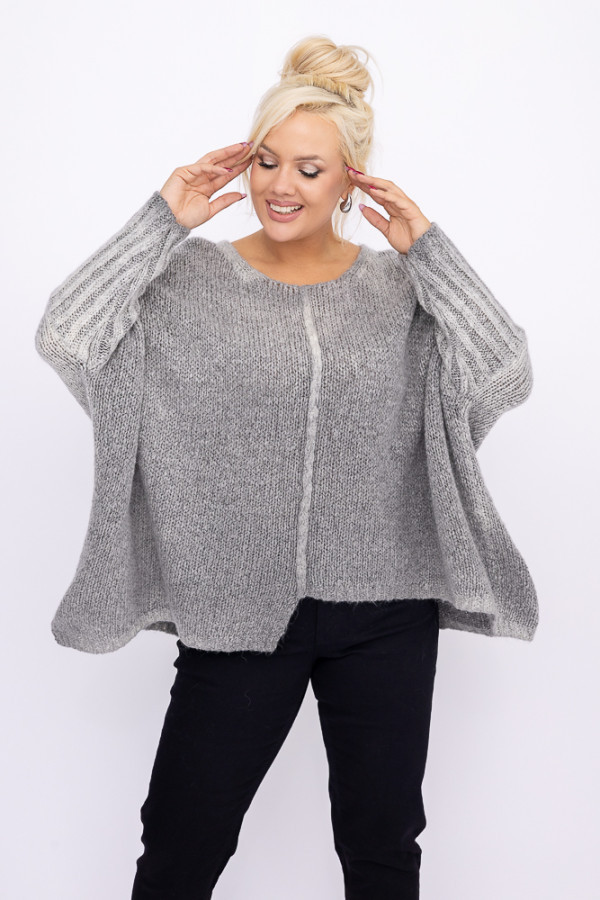 Jasnoszary sweter lenturo