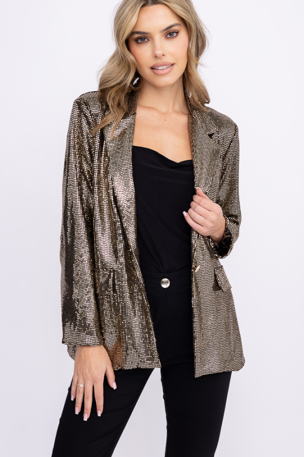 Złota marynarka błyszcząca vesino