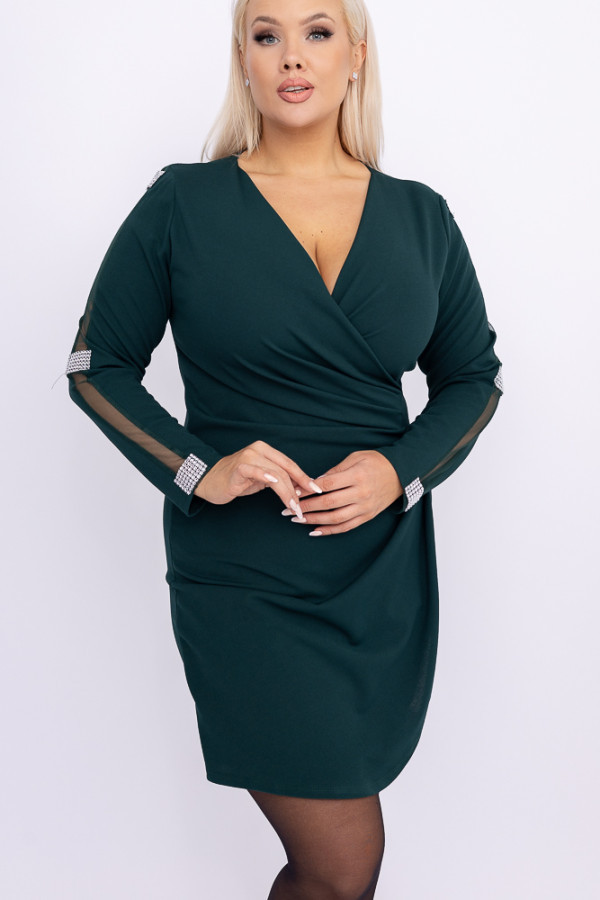 Butelkowozielona sukienka veluci