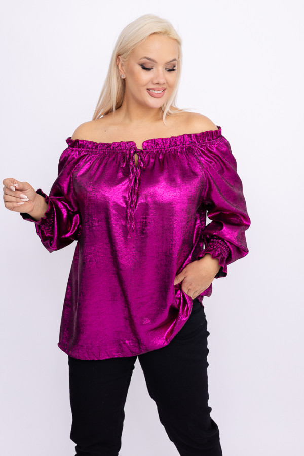 Fuksjowa błyszcząca bluzka zoi