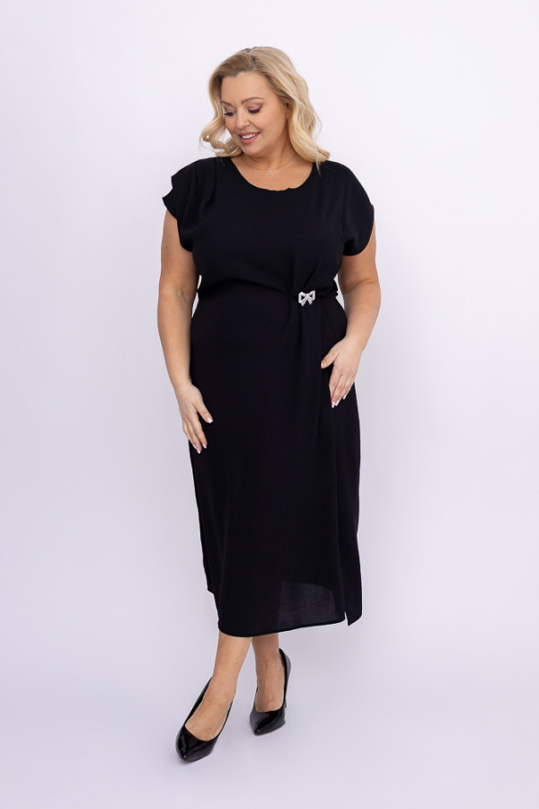 Czarna sukienka z kokardką kartisia