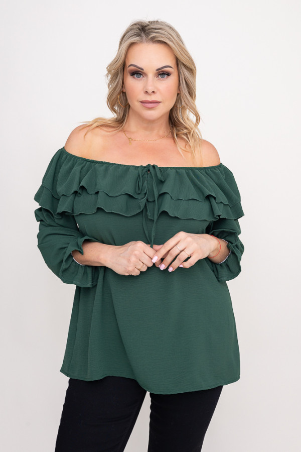 Butelkowozielona bluzka hiszpanka lorenz