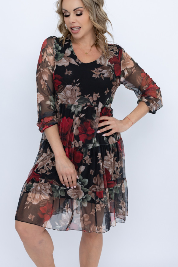 Sukienka siateczkowa kartemi wzór 1