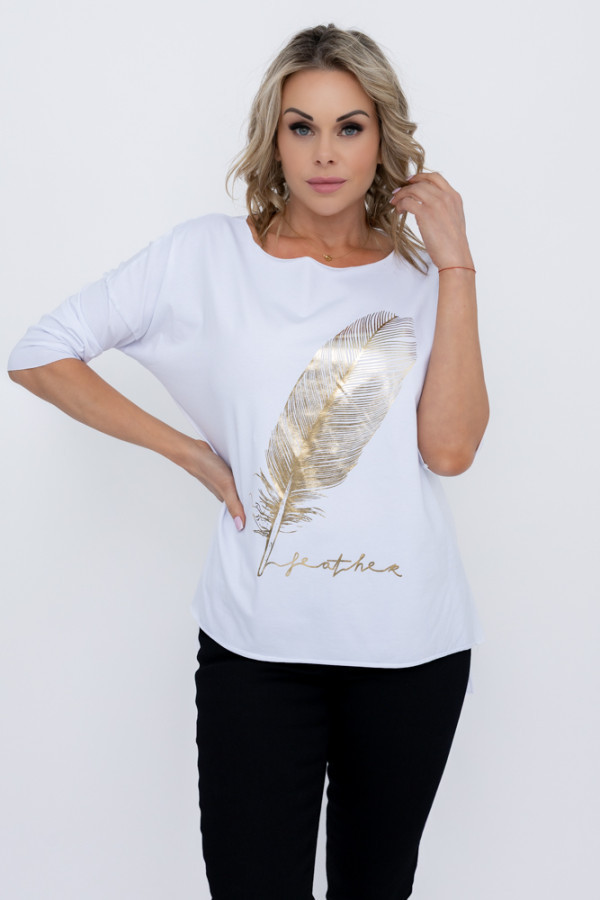 Biała bluzka revumi wzór 3