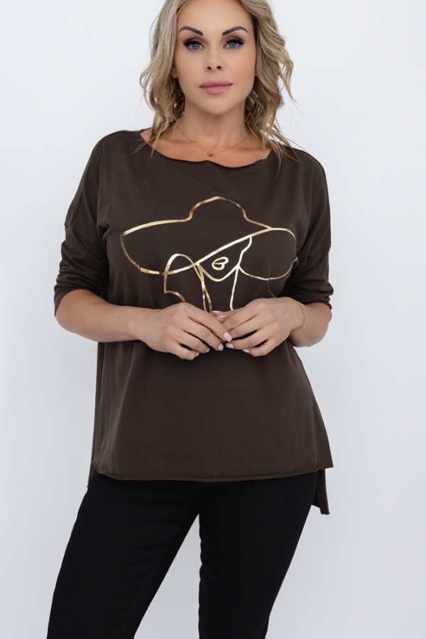 Brązowa bluzka revumi wzór 4