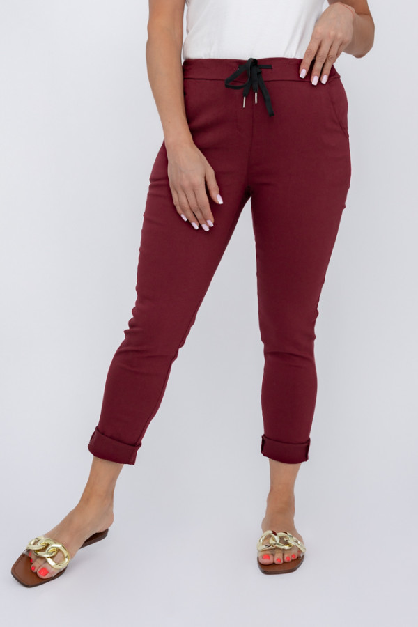 Bordowe spodnie giatto