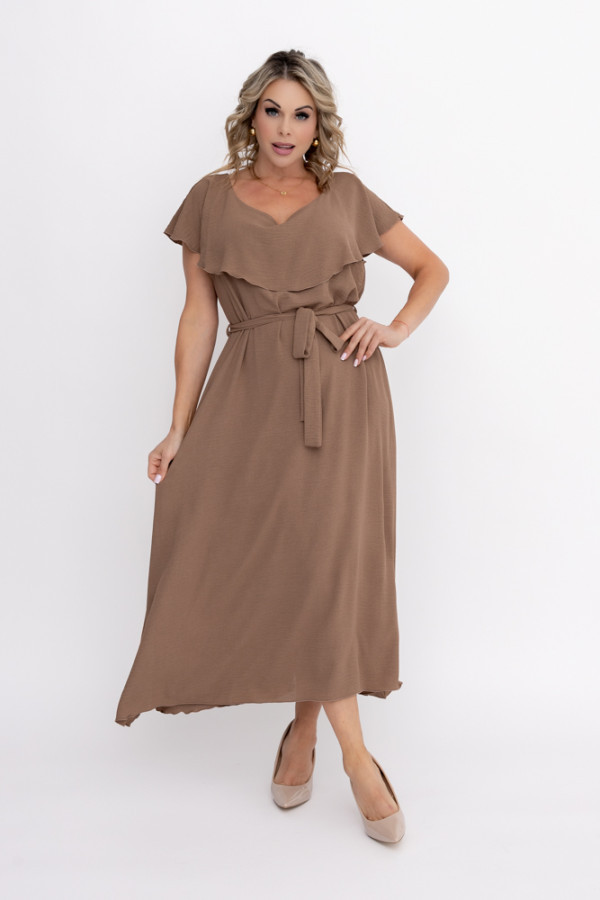 Jasnobrązowa sukienka denver