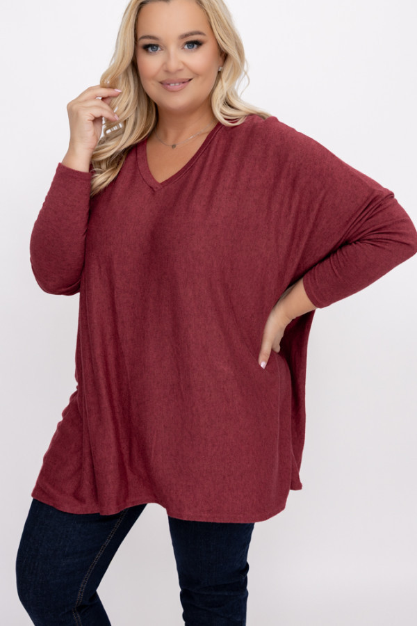 Bordowy sweter oversize nelvi