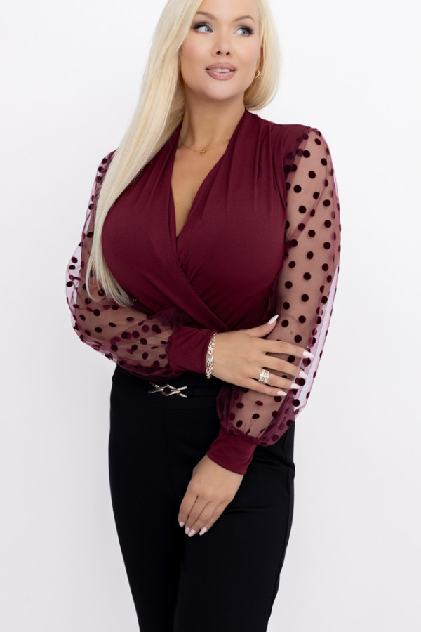 Bordowe body kaede wzór 1