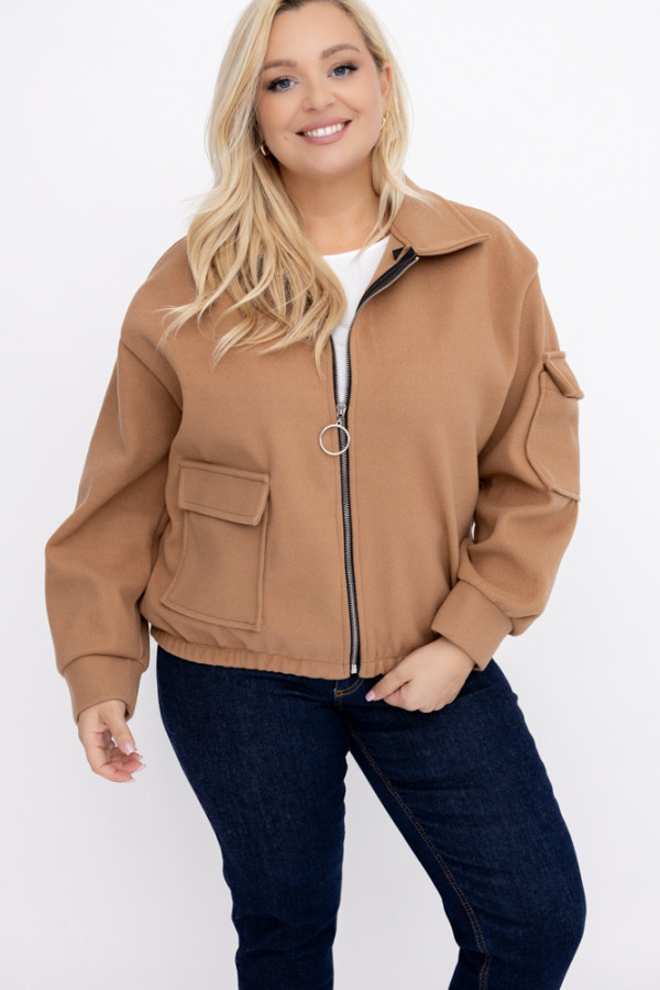 Camelowa kurtka przejściowa dastio