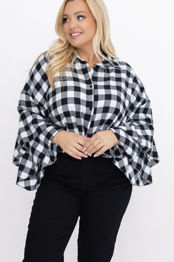 Koszula z falbanami na rękawach herien wzór 2