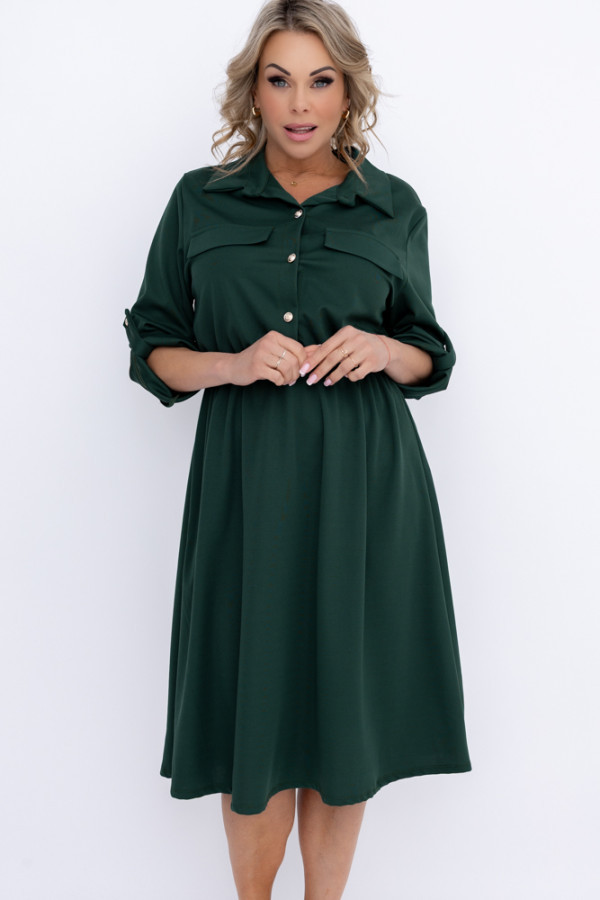 Butelkowozielona sukienka everi