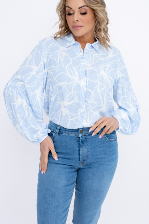 Koszula z bufiastymi rękawami kami wzór 14