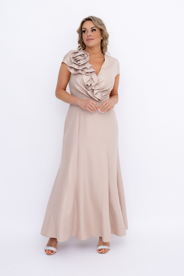 Beżowa sukienka błyszcząca ariel