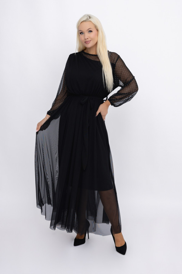 Czarna sukienka siateczkowa oterio wzór 2