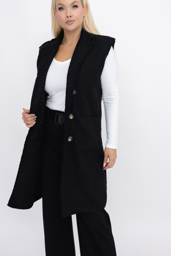 Czarna kamizelka pluszowa mergotto