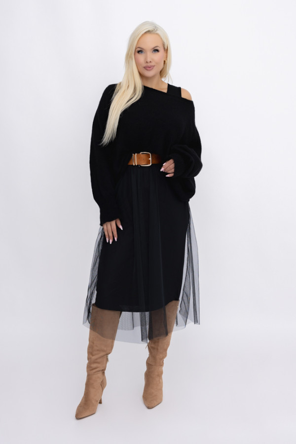 Czarny komplet ze sweterkiem amelie