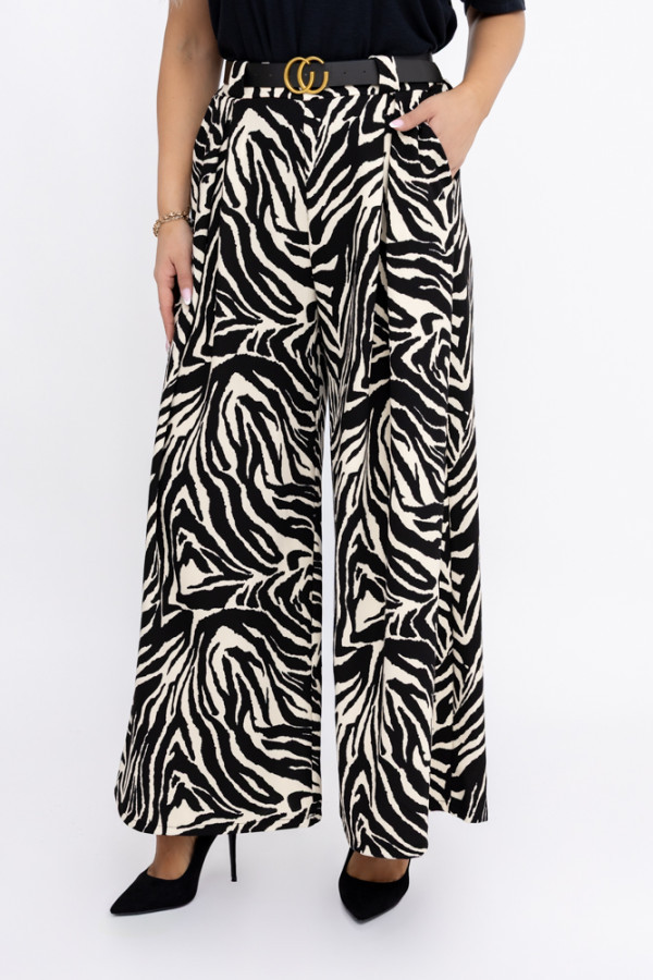 Spodnie z paskiem ruzori wzór 2