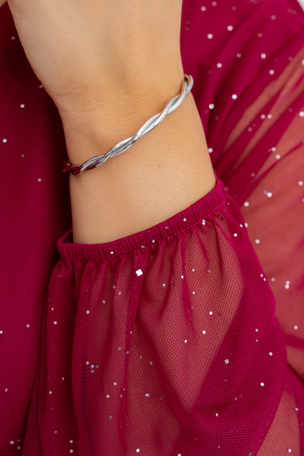 Srebrna bransoletka ze stali chirurgicznej fixio