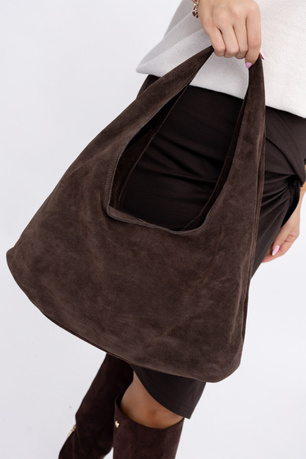 Czekoladowa torebka skórzana faktori