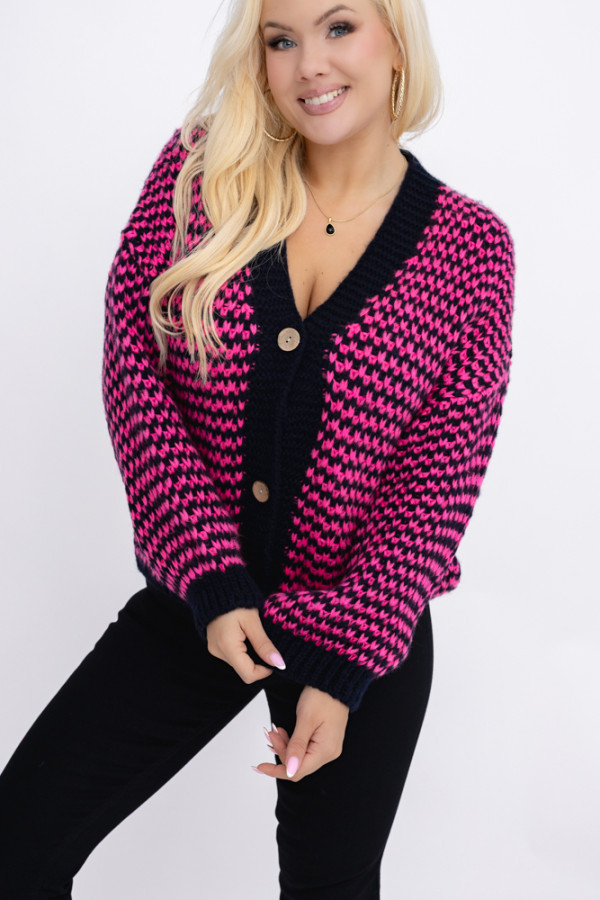 Czarno-różowy sweter daseno