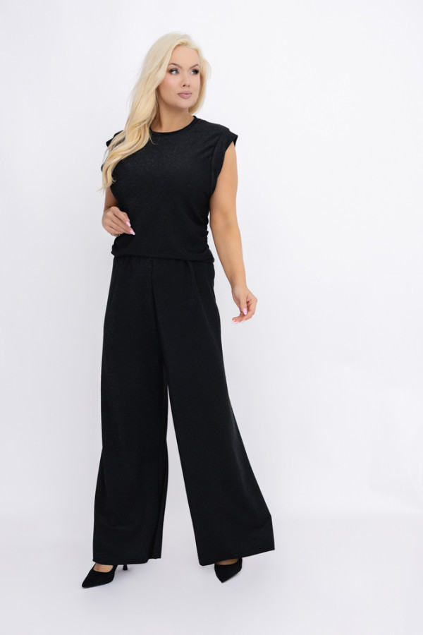 Czarny komplet błyszczący yermi