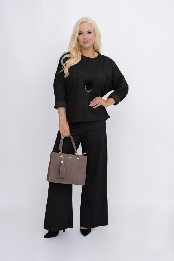 Brunatny komplet z wisiorkiem korgio